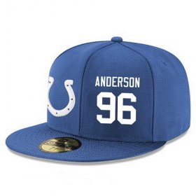 Cheap Indianapolis Colts #96 Henry Anderson Snapback Cap NFL Player Royal Blue with White Number Stitched Hat