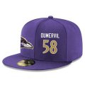 Cheap Baltimore Ravens #58 Elvis Dumervil Snapback Cap NFL Player Purple with Gold Number Stitched Hat