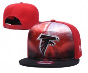 Cheap Falcons Team Logo Red Black Adjustable Leather Hat TX