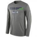 Wholesale Cheap Men's Seattle Seahawks Nike Charcoal Legend Staff Practice Long Sleeves Performance T-Shirt