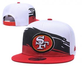 Cheap 49ers Team Logo White Red Adjustable Hat GS