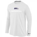 Wholesale Cheap Nike Seattle Seahawks Authentic Logo Long Sleeve T-Shirt White