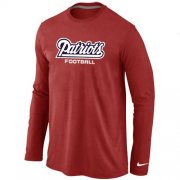 Wholesale Cheap Nike New England Patriots Authentic Font Long Sleeve T-Shirt Red