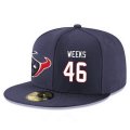 Cheap Houston Texans #46 Jon Weeks Snapback Cap NFL Player Navy Blue with White Number Stitched Hat