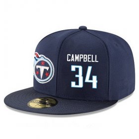 Cheap Tennessee Titans #34 Earl Campbell Snapback Cap NFL Player Navy Blue with White Number Stitched Ha