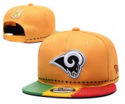 Cheap Rams Team Logo Yellow 2019 Draft 100th Season Adjustable Hat YD