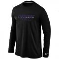 Wholesale Cheap Nike Los Angeles Chargers Authentic Font Long Sleeve T-Shirt Black