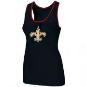 Wholesale Cheap Women's Nike New Orleans Saints Big Logo Tri-Blend Racerback Stretch Tank Top Black