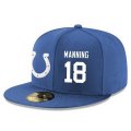 Cheap Indianapolis Colts #18 Peyton Manning Snapback Cap NFL Player Royal Blue with White Number Stitched Hat