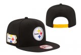 Cheap Steelers Team Logo Black Adjustable Hat LT