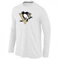 Wholesale Cheap NHL Pittsburgh Penguins Big & Tall Logo Long Sleeve T-Shirt White