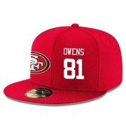 Cheap San Francisco 49ers #81 Terrell Owens Snapback Cap NFL Player Red with White Number Stitched Hat