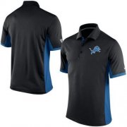 Wholesale Cheap Men's Nike NFL Detroit Lions Black Team Issue Performance Polo