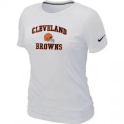 Wholesale Cheap Women's Nike Cleveland Browns Heart & Soul NFL T-Shirt White