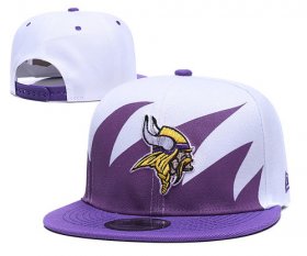 Cheap NFL Minnesota Vikings Team Logo Purple White Adjustable Hat