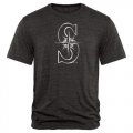 Wholesale Cheap Seattle Mariners Fanatics Apparel Platinum Collection Tri-Blend T-Shirt Black