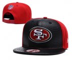 Cheap NFL San Francisco 49ers Team Logo Black Red Adjustable Hat YD