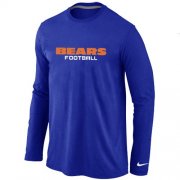 Wholesale Cheap Nike Chicago Bears Authentic Font Long Sleeve T-Shirt Blue