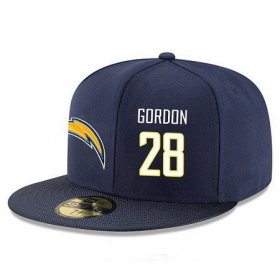 Cheap San Diego Chargers #28 Melvin Gordon Snapback Cap NFL Player Navy Blue with White Number Stitched Hat