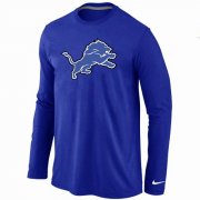 Wholesale Cheap Nike Detroit Lions Logo Long Sleeve T-Shirt Blue