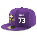 Cheap Minnesota Vikings #73 Sharrif Floyd Snapback Cap NFL Player Purple with White Number Stitched Hat