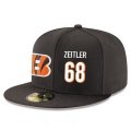 Cheap Cincinnati Bengals #68 Kevin Zeitler Snapback Cap NFL Player Black with White Number Stitched Hat