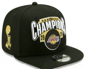 Cheap Men\'s Los Angeles Lakers New Black 2020 NBA Finals Champions Snapback Hat