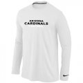 Wholesale Cheap Nike Arizona Cardinals Authentic Font Long Sleeve T-Shirt White