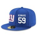 Cheap New York Giants #59 Devon Kennard Snapback Cap NFL Player Royal Blue with White Number Stitched Hat