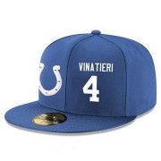 Cheap Indianapolis Colts #4 Adam Vinatieri Snapback Cap NFL Player Royal Blue with White Number Stitched Hat