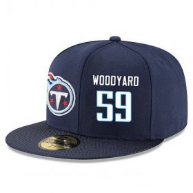 Cheap Tennessee Titans #59 Wesley Woodyard Snapback Cap NFL Player Navy Blue with White Number Stitched Hat