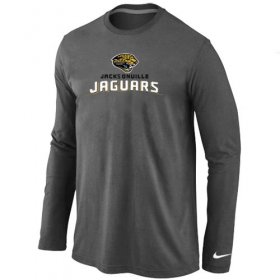 Wholesale Cheap Nike Jacksonville Jaguars Authentic Logo Long Sleeve T-Shirt Dark Grey