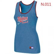 Wholesale Cheap Women's Nike Minnesota Twins Tri-Blend Racerback Stretch Tank Top Light Blue