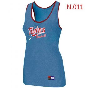 Wholesale Cheap Women\'s Nike Minnesota Twins Tri-Blend Racerback Stretch Tank Top Light Blue