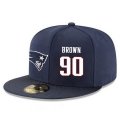 Cheap New England Patriots #90 Malcom Brown Snapback Cap NFL Player Navy Blue with White Number Stitched Hat