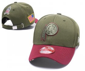 Cheap NFL Washington Redskins Team Logo Olive Peaked Adjustable Hat W12