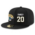 Cheap Jacksonville Jaguars #20 Jalen Ramsey Snapback Cap NFL Player Black with White Number Stitched Hat