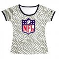 Wholesale Cheap Women's NFL Sideline Legend Authentic Logo Zebra Stripes T-Shirt