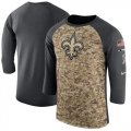 Wholesale Cheap Men's New Orleans Saints Nike Camo Anthracite Salute to Service Sideline Legend Performance Three-Quarter Sleeve T-Shirt