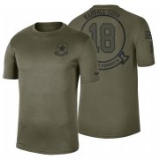 Wholesale Cheap Dallas Cowboys #18 Randall Cobb Olive 2019 Salute To Service Sideline NFL T-Shirt