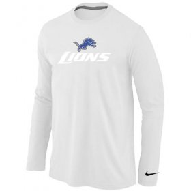 Wholesale Cheap Nike Detroit Lions Authentic Logo Long Sleeve T-Shirt White