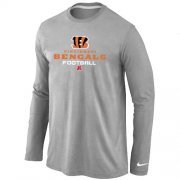 Wholesale Cheap Nike Cincinnati Bengals Critical Victory Long Sleeve T-Shirt Grey