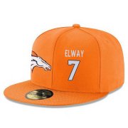 Cheap Denver Broncos #7 John Elway Snapback Cap NFL Player Orange with White Number Stitched Hat