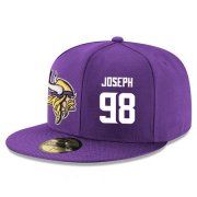 Cheap Minnesota Vikings #98 Linval Joseph Snapback Cap NFL Player Purple with White Number Stitched Hat