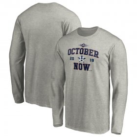 Wholesale Cheap Houston Astros Majestic 2019 Postseason ACE Long Sleeve T-Shirt Heather Gray