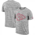 Wholesale Cheap Men's Kansas City Chiefs Nike Heathered Black Sideline Legend Velocity Travel Performance T-Shirt