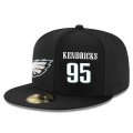 Cheap Philadelphia Eagles #95 Mychal Kendricks Snapback Cap NFL Player Black with White Number Stitched Hat