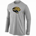 Wholesale Cheap Nike Jacksonville Jaguars Logo Long Sleeve T-Shirt Grey