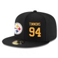 Cheap Pittsburgh Steelers #94 Lawrence Timmons Snapback Cap NFL Player Black with Gold Number Stitched Hat