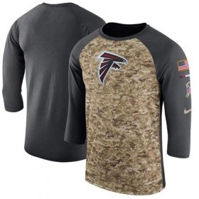 Wholesale Cheap Men\'s Atlanta Falcons Nike Camo Anthracite Salute to Service Sideline Legend Performance Three-Quarter Sleeve T-Shirt